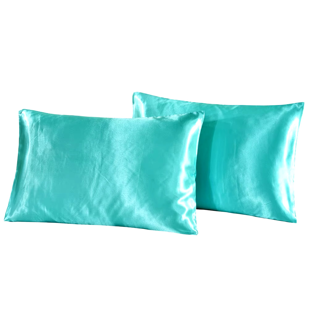 1Pc Queen Satin Silk Pillowcase Pillow Case Cover Home Bedding Smoothy Pillow Rectangle Bedding Pillow