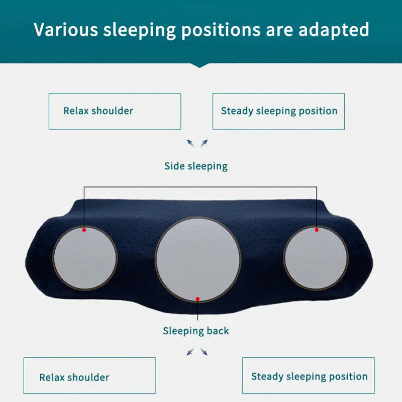 Memory Foam Pillow Orthopedic Pillow Cooling Gel Orthopedic Bed Pillow Reversible Sleep Butterfly Shaped Health Care Pillow