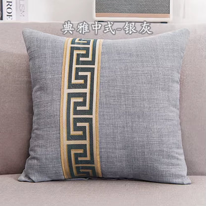 Thick Cotton Linen Cushion Cover Stitching Geometry Pillow Case Home New Year Decorative Sofa Car Funda Cojin Christmas Gifts