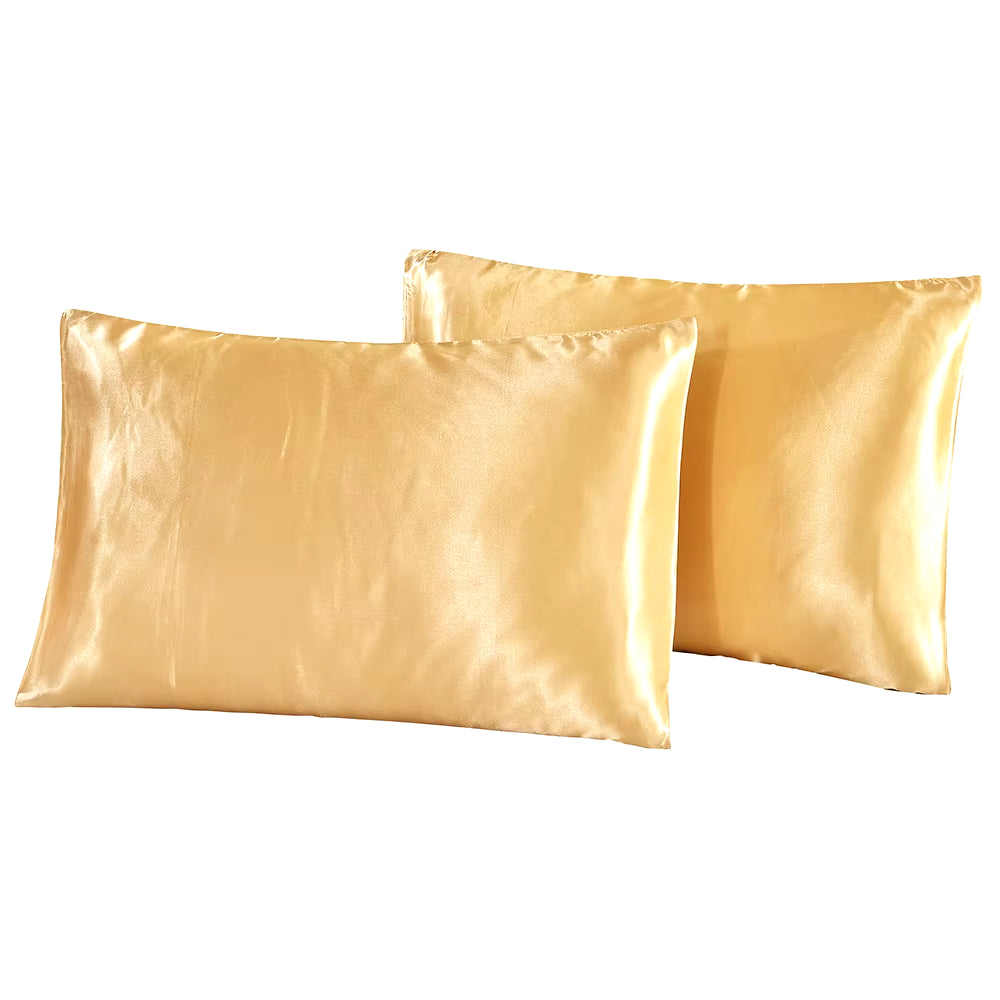 1Pc Queen Satin Silk Pillowcase Pillow Case Cover Home Bedding Smoothy Pillow Rectangle Bedding Pillow