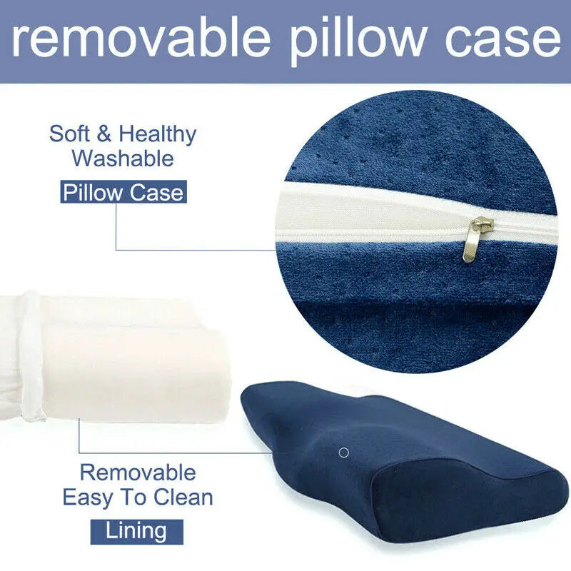 Memory Foam Pillow Orthopedic Pillow Cooling Gel Orthopedic Bed Pillow Reversible Sleep Butterfly Shaped Health Care Pillow