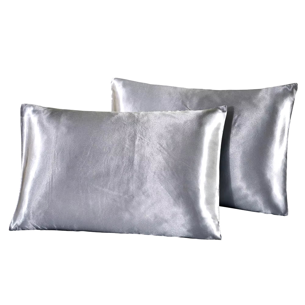 1Pc Queen Satin Silk Pillowcase Pillow Case Cover Home Bedding Smoothy Pillow Rectangle Bedding Pillow